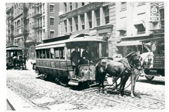 Tramway tiré par des chevaux à New York